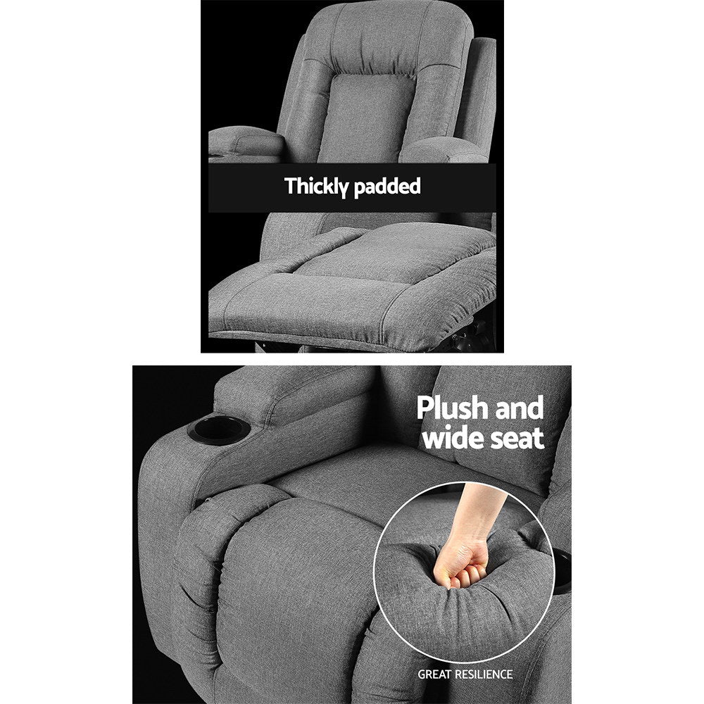 Artiss Electric Recliner Massage Chair Heated Grey