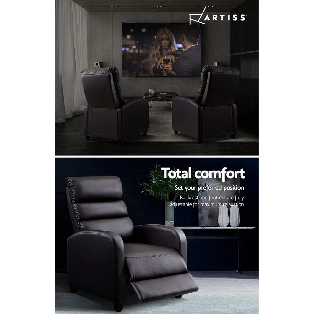 Bolivia Recliner Armchair Brown Faux Leather