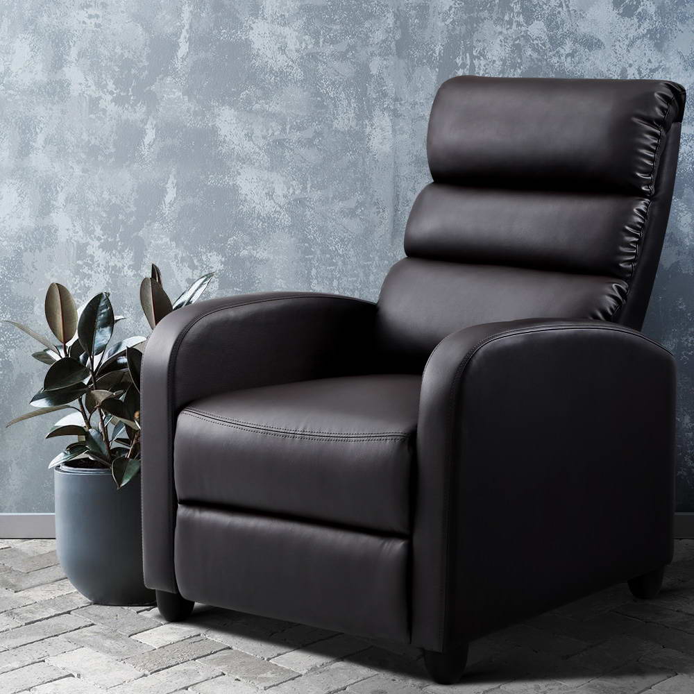 Bolivia Recliner Armchair Brown Faux Leather