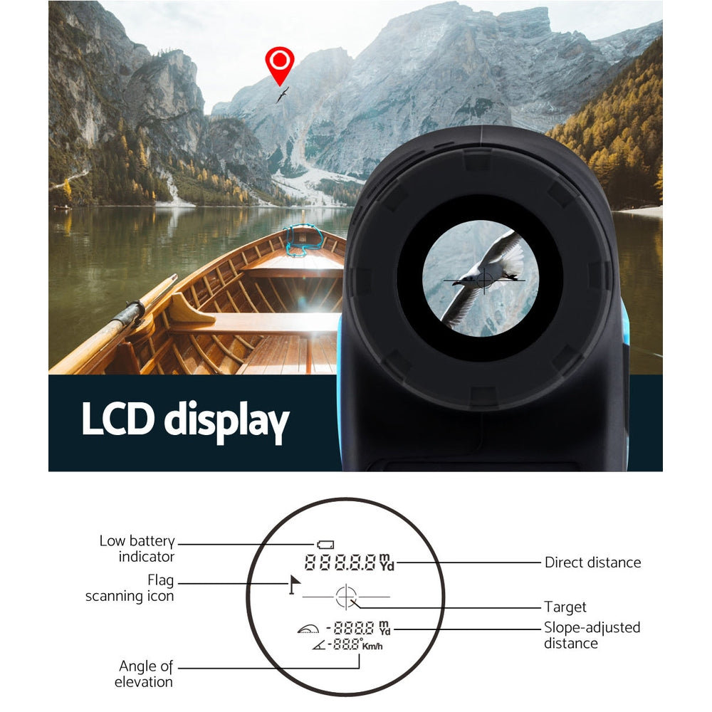 Golf 600m Laser Rangefinder Black Blue 6X Magnification