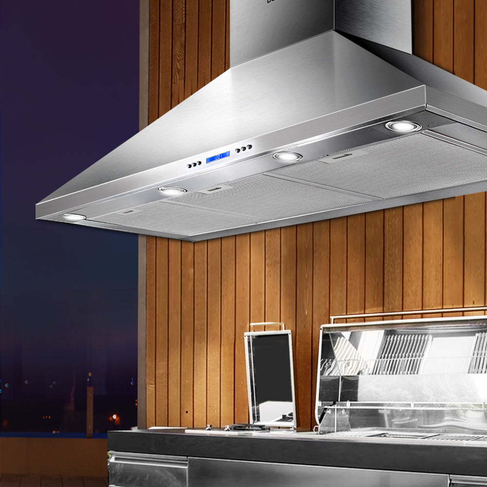 Devanti 1200mm Commercial Range Hood Stainless Steel Silver