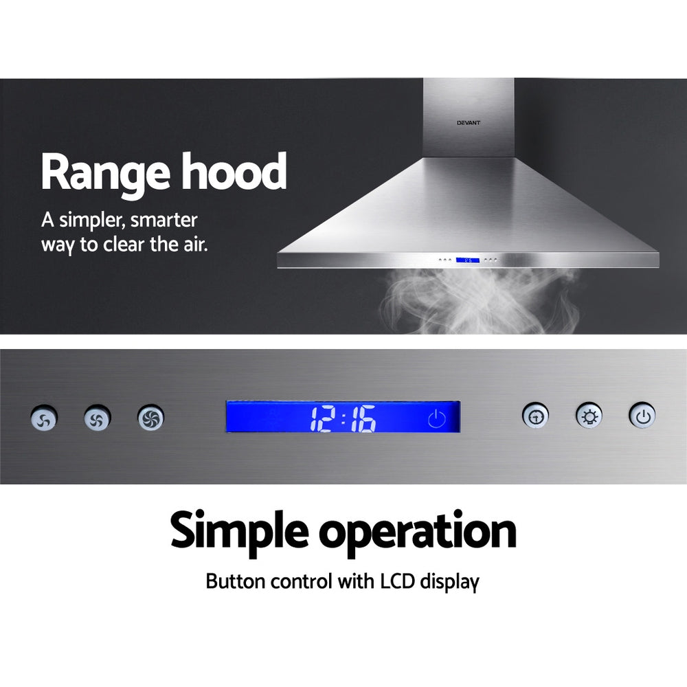Devanti 1200mm Commercial Range Hood Stainless Steel Silver