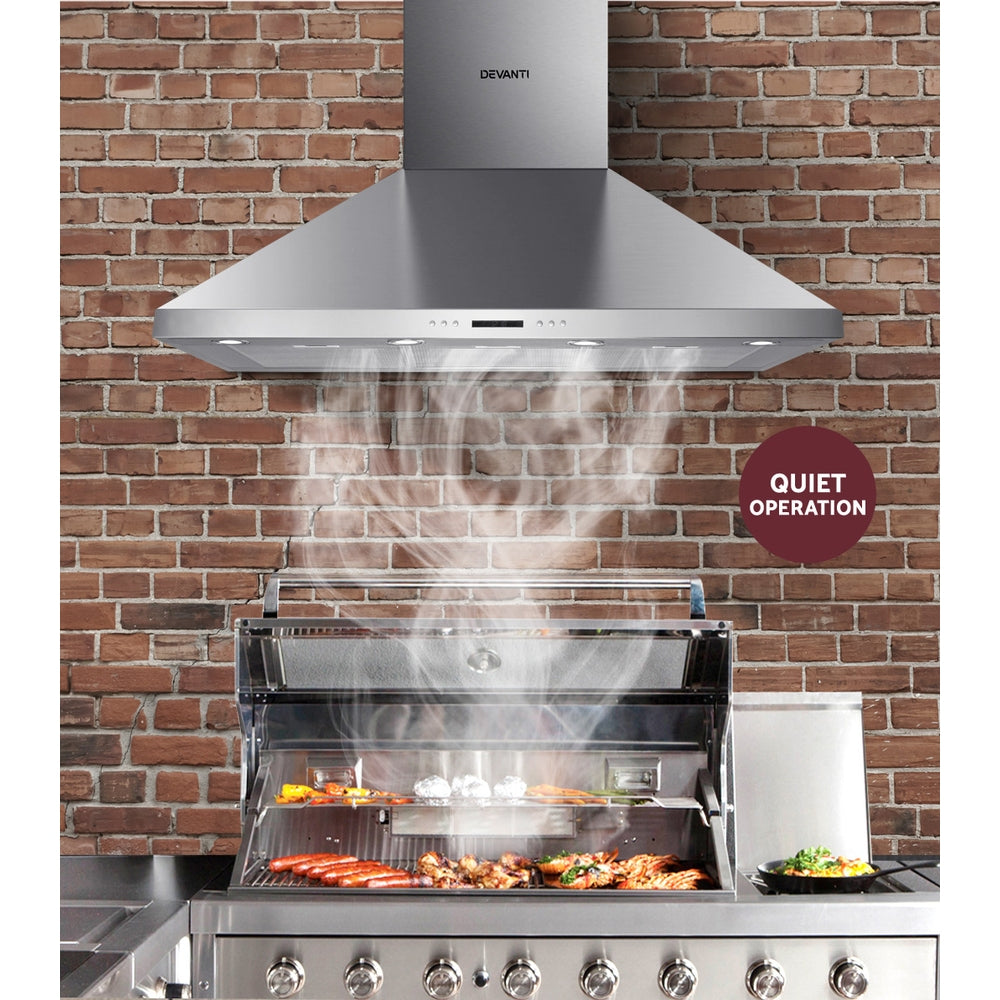 Devanti 1200mm Commercial Range Hood Stainless Steel Silver