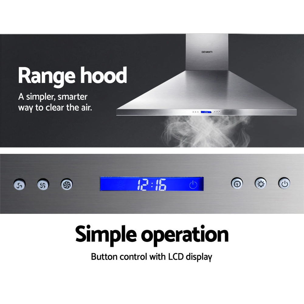 Devanti 150cm Commercial Rangehood Wall Mount Silver