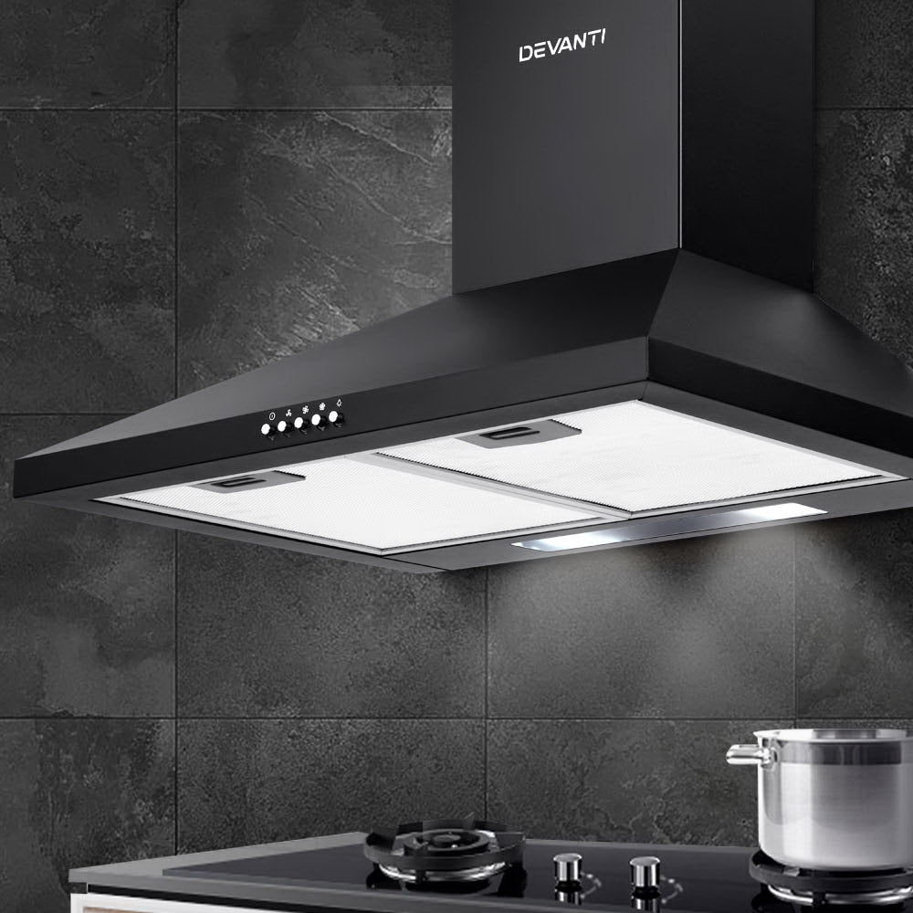 Devanti 600mm Wall Range Hood Black