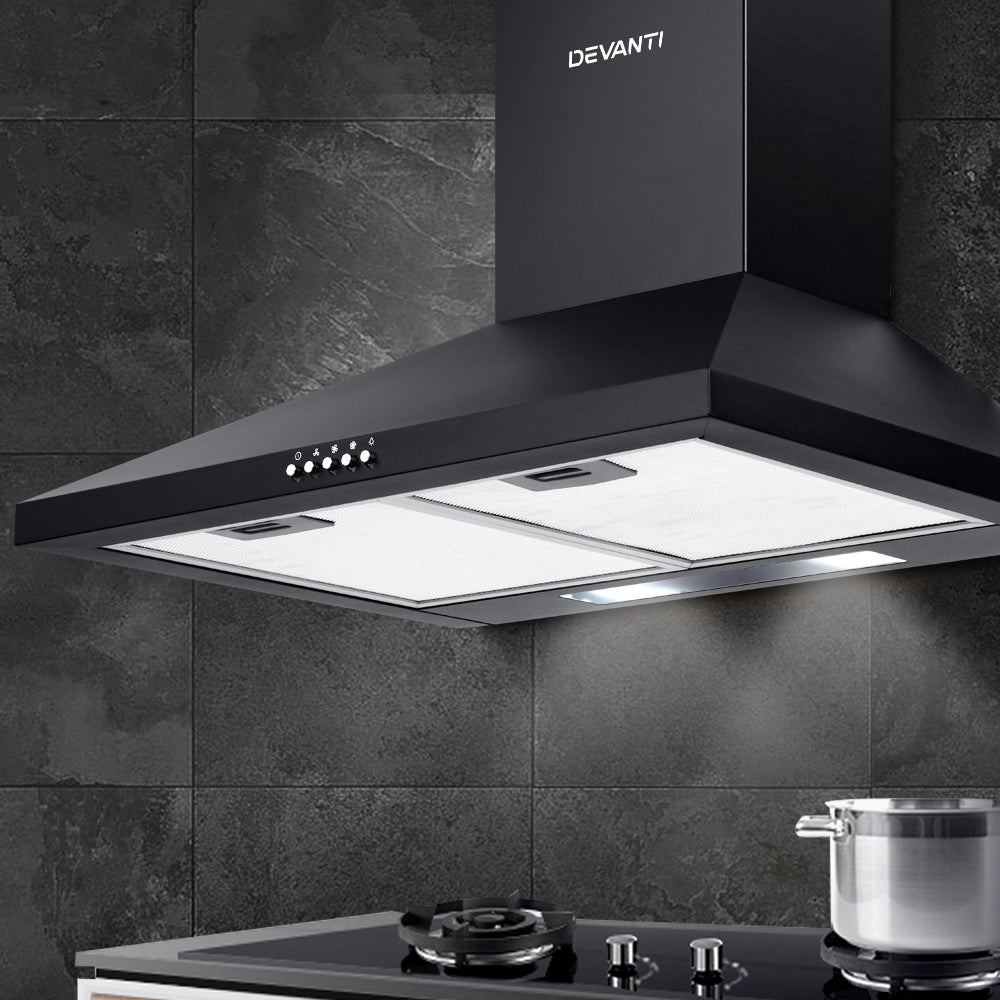 Devanti 600mm Wall Range Hood Black