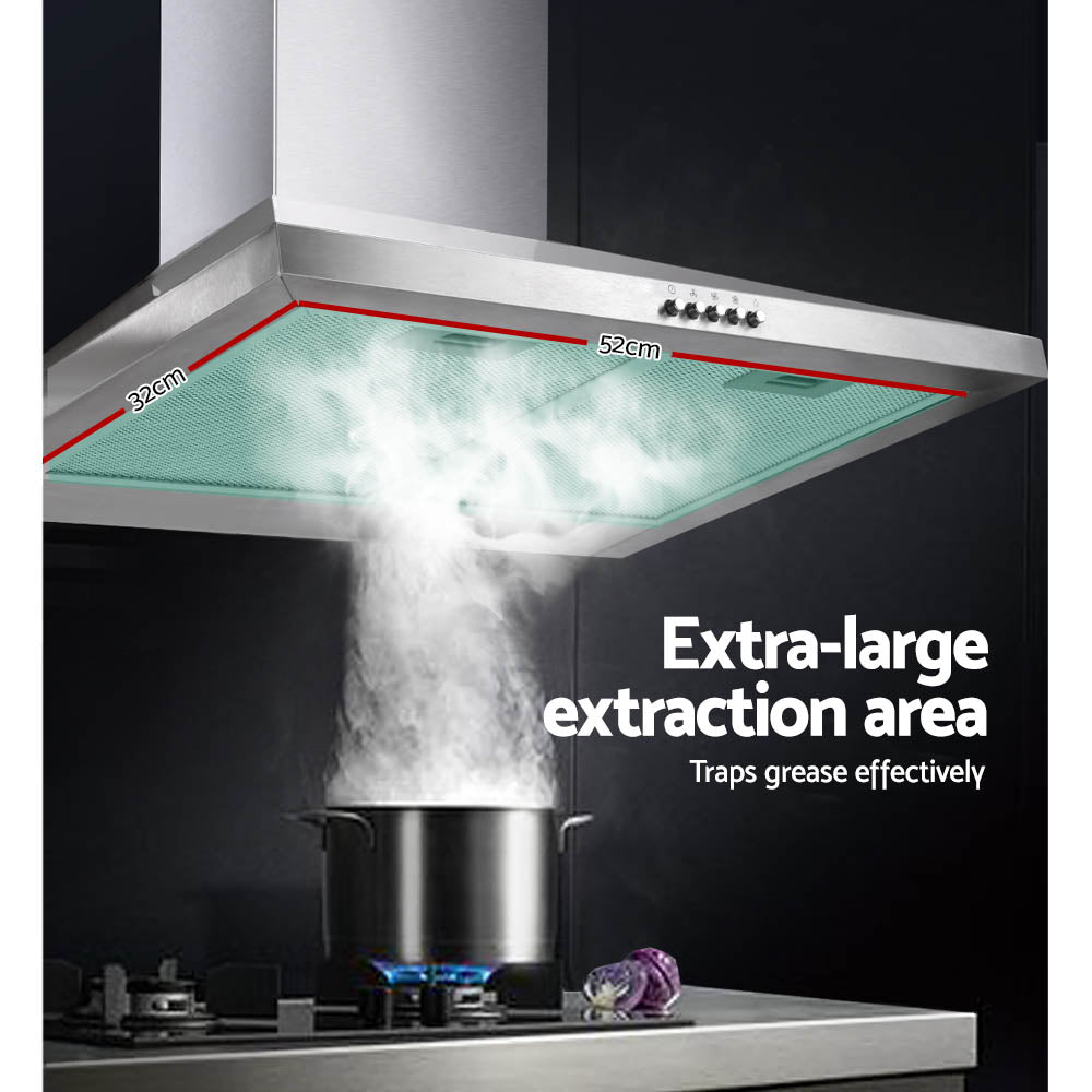 Devanti 600mm Wall Mounted Range Hood Stainless Steel