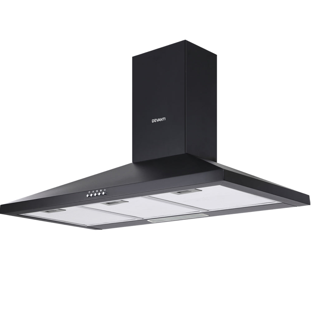 Devanti 900mm Wall Range Hood Black