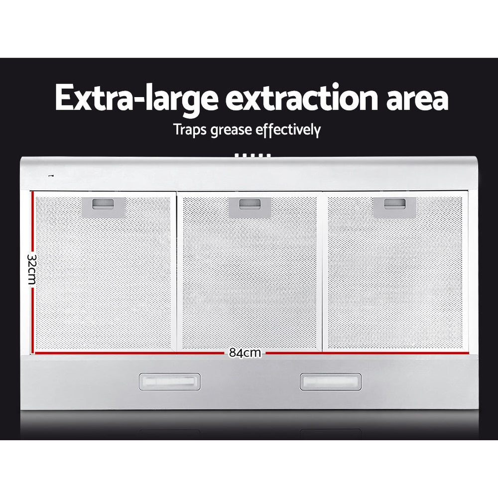 Devanti 900mm Range Hood Stainless Steel 3-Speed LED