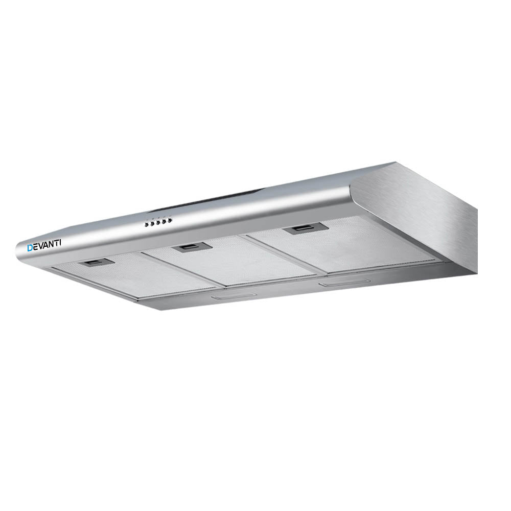 Devanti 900mm Range Hood Stainless Steel 3-Speed LED