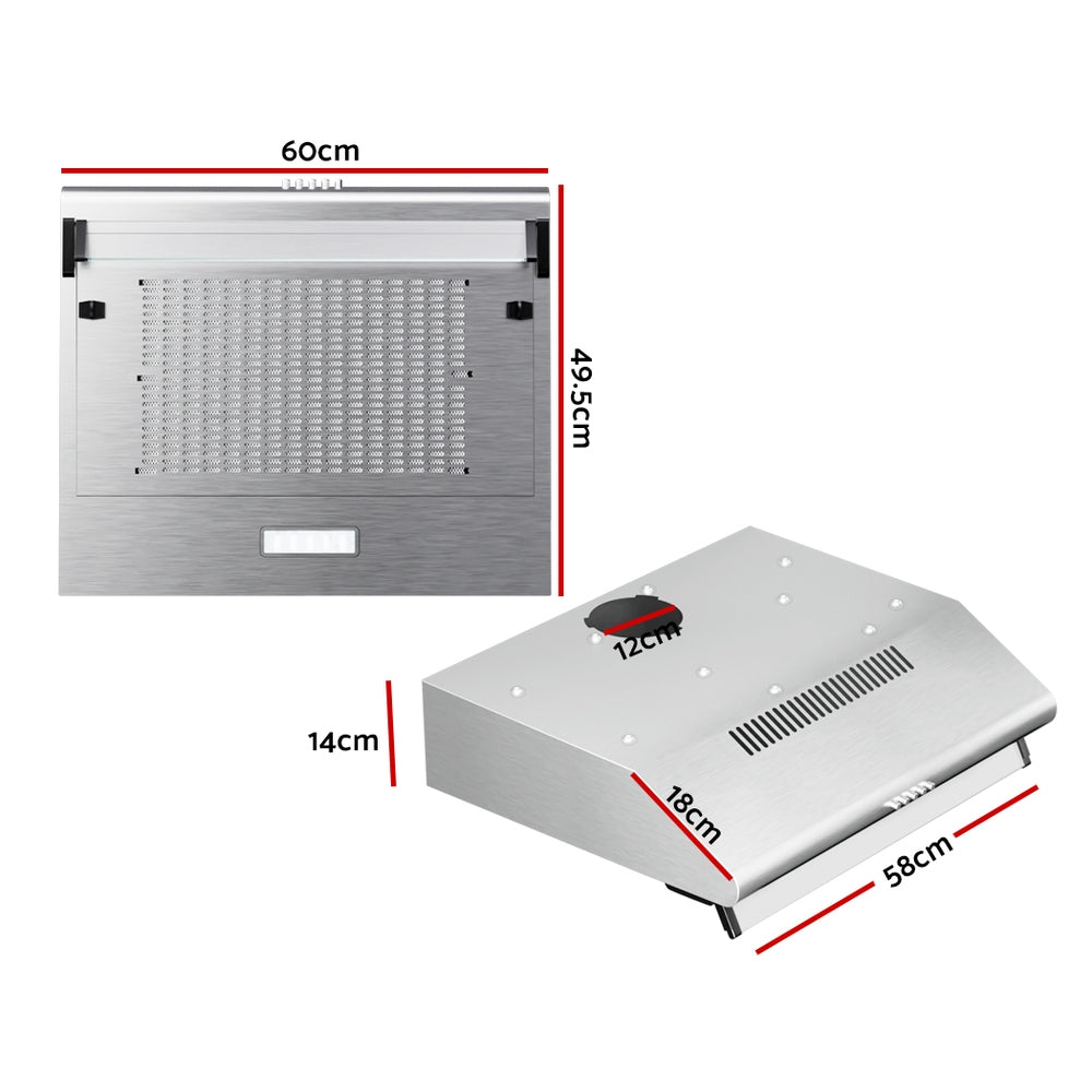 Devanti 60cm Range Hood Stainless Steel LED Light