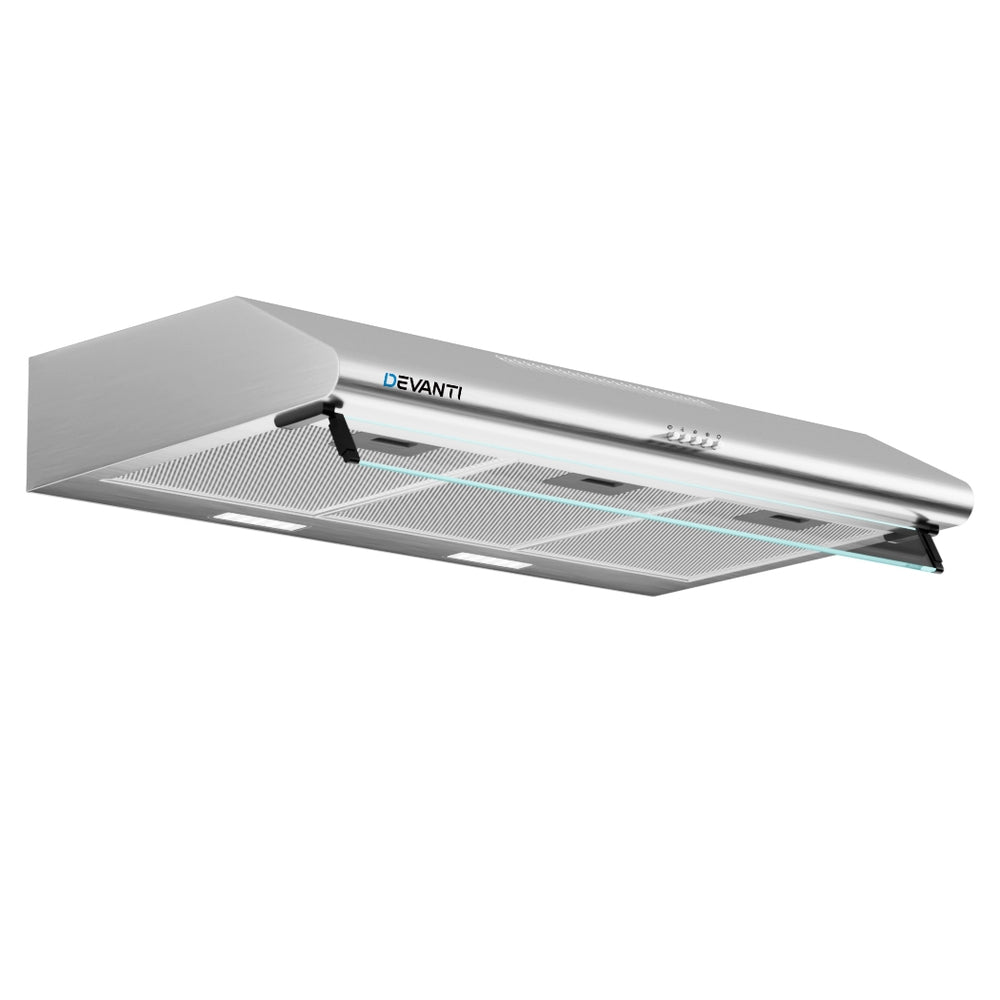 Devanti 90cm Range Hood Stainless Steel Glass Visor