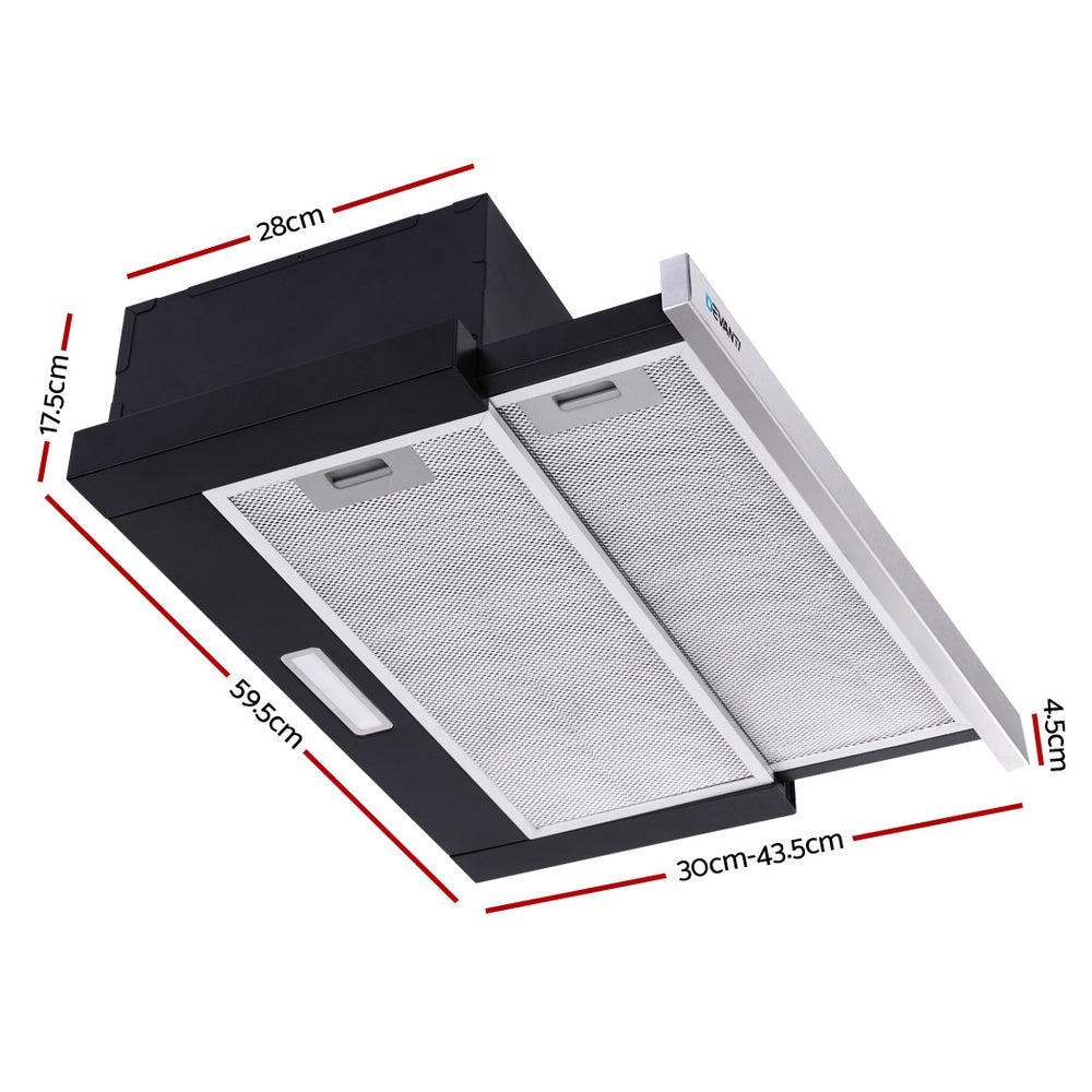 Devanti 60cm Slide-Out Range Hood Stainless Steel