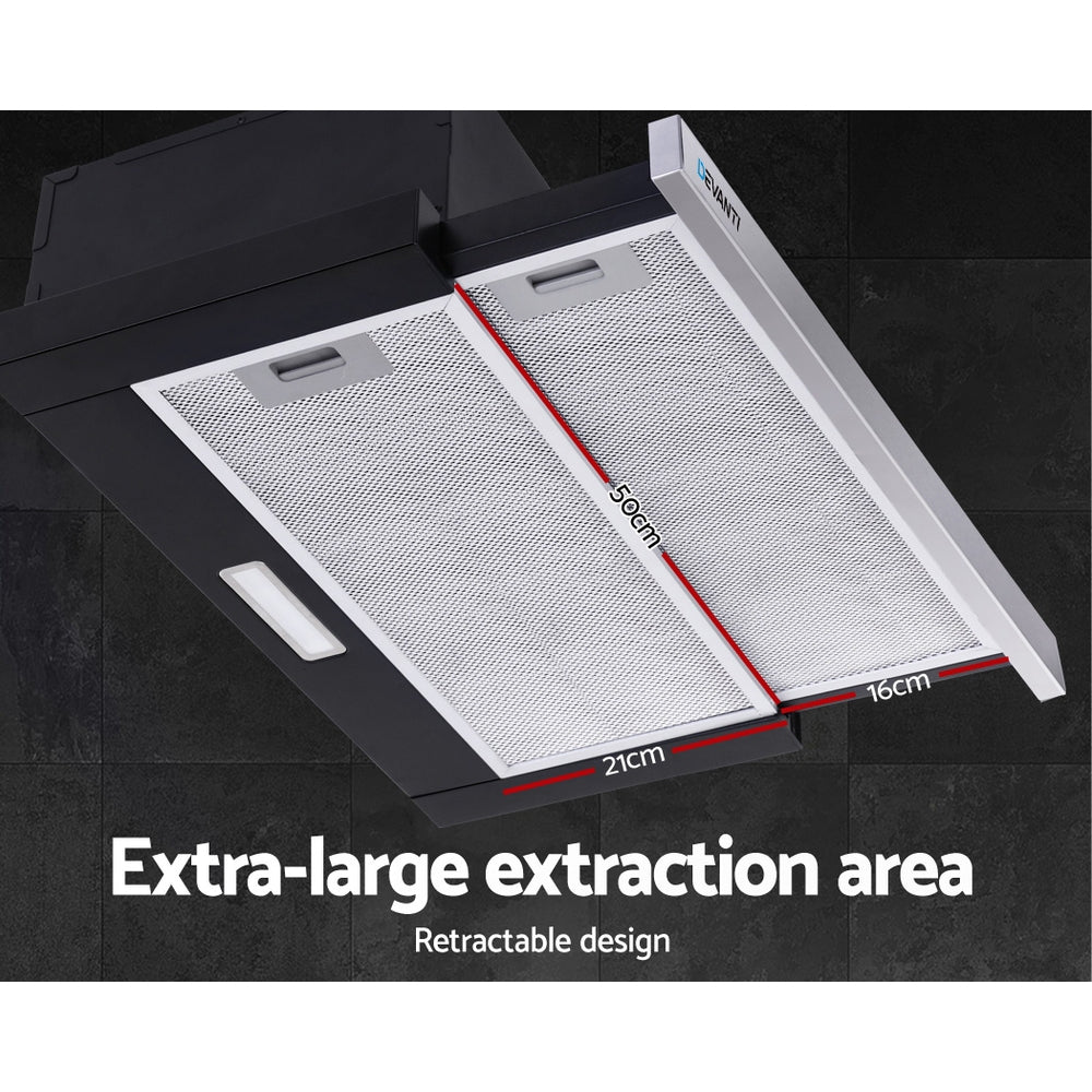 Devanti 60cm Slide-Out Range Hood Stainless Steel