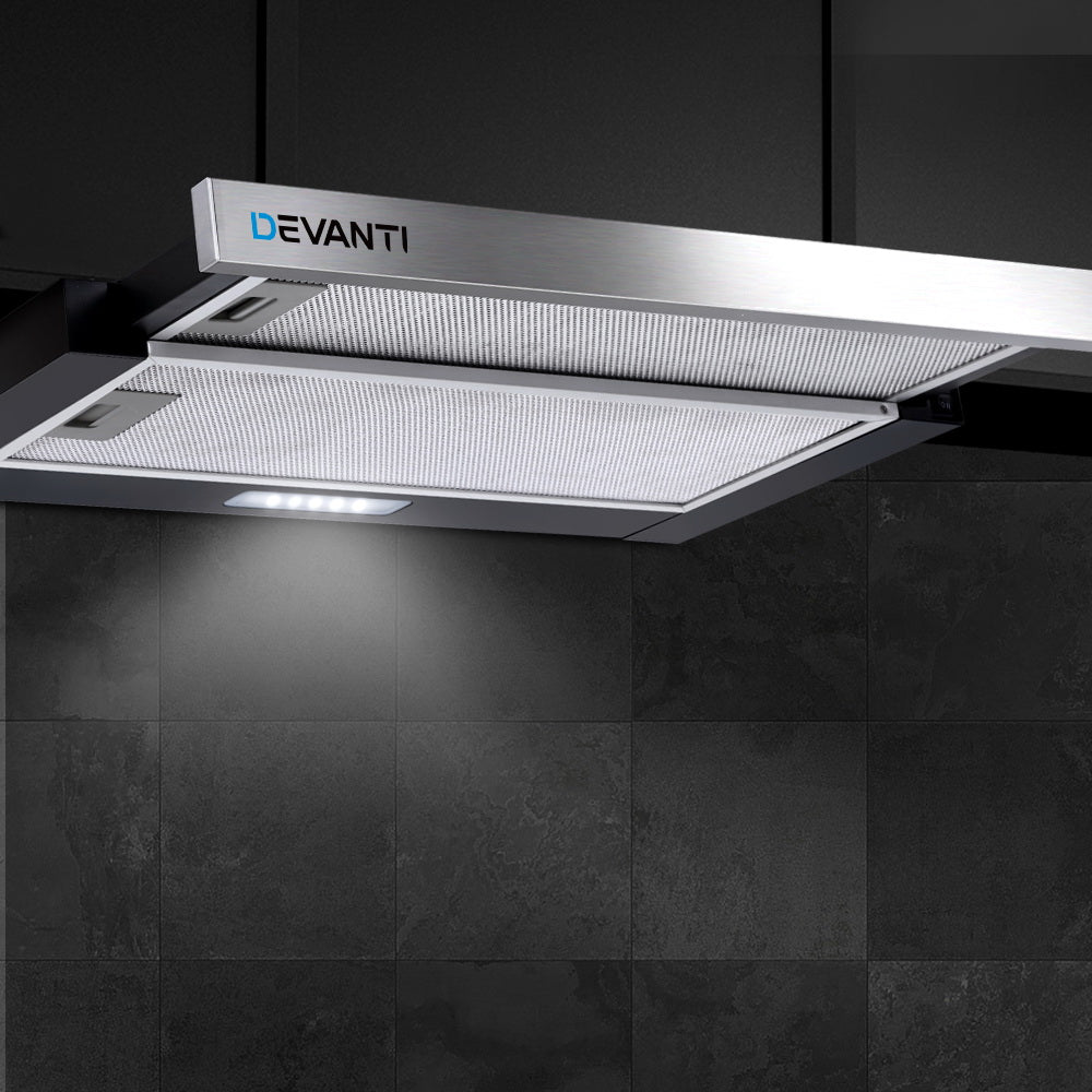 Devanti 60cm Slide-Out Range Hood Stainless Steel