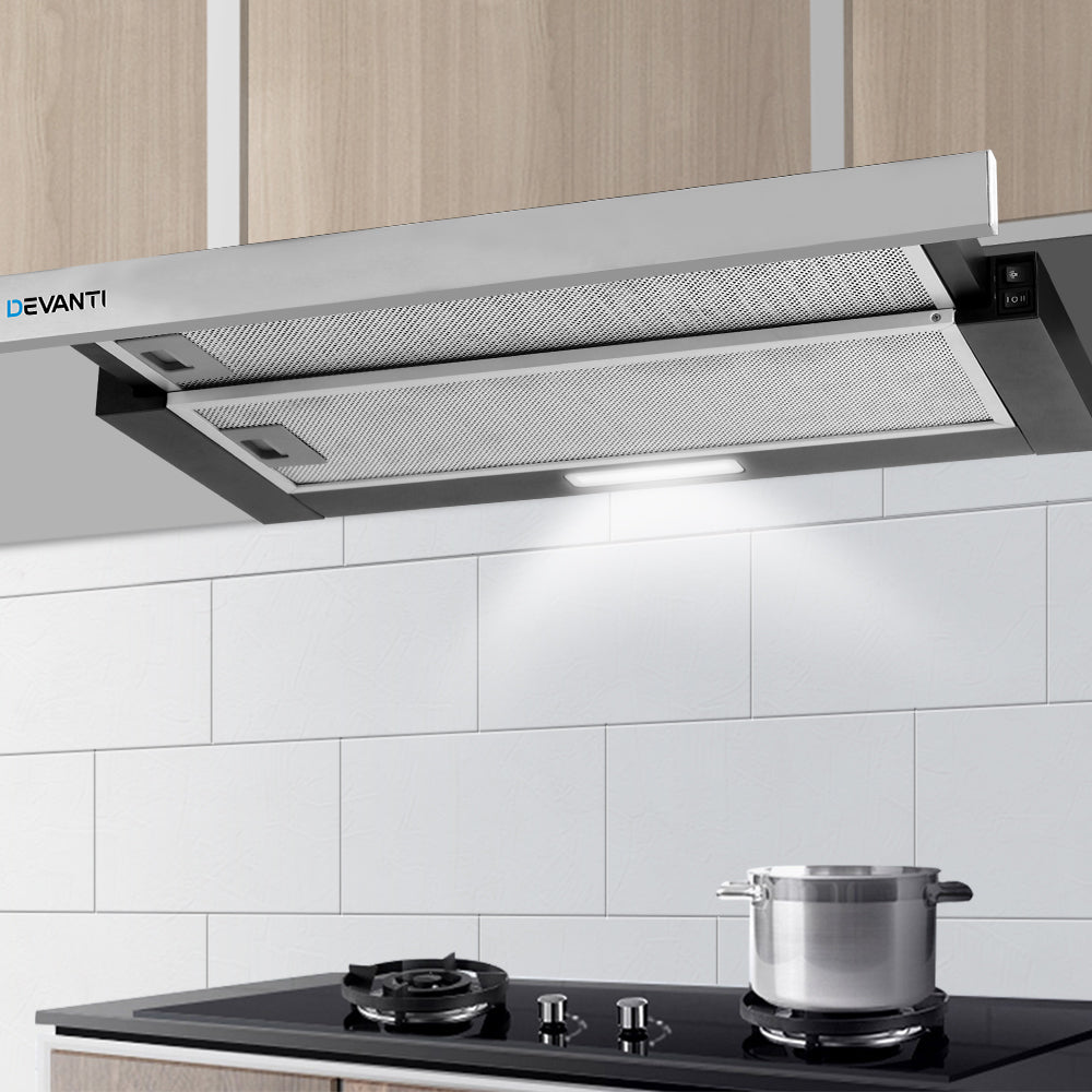 Devanti 60cm Slide-Out Range Hood Stainless Steel