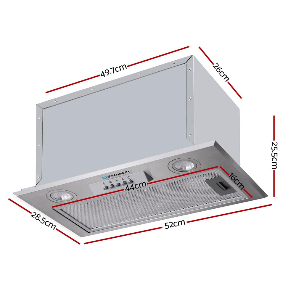 Devanti 520mm Undermount Range Hood Stainless Steel
