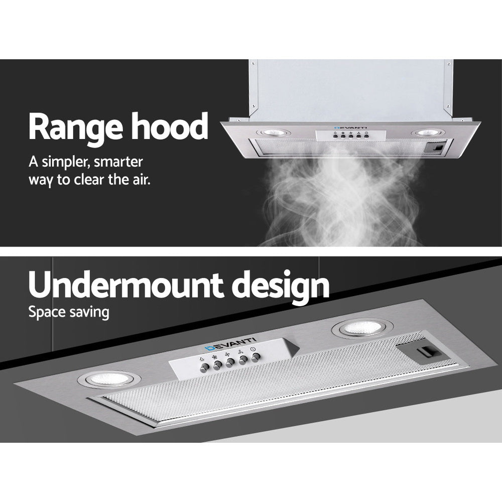 Devanti 520mm Undermount Range Hood Stainless Steel