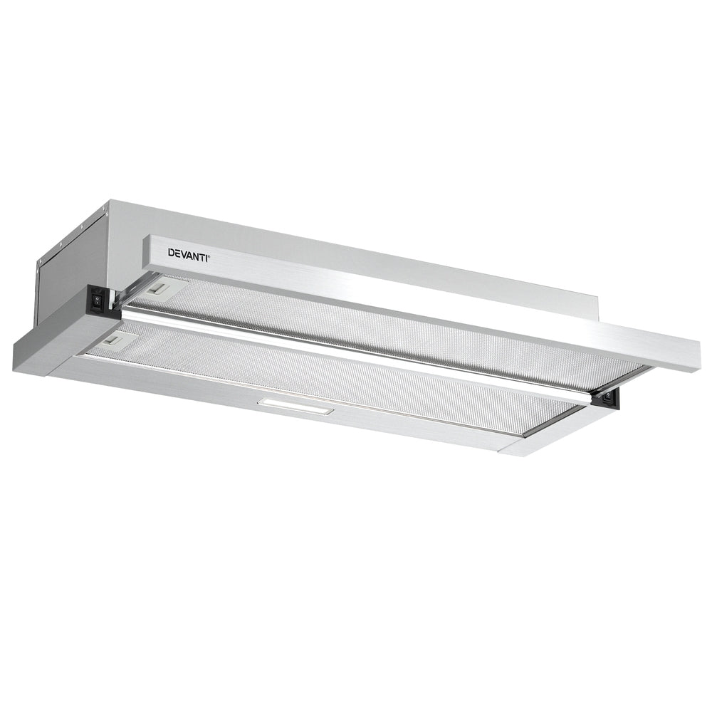 Devanti 90cm Slide-out Range Hood Stainless Steel