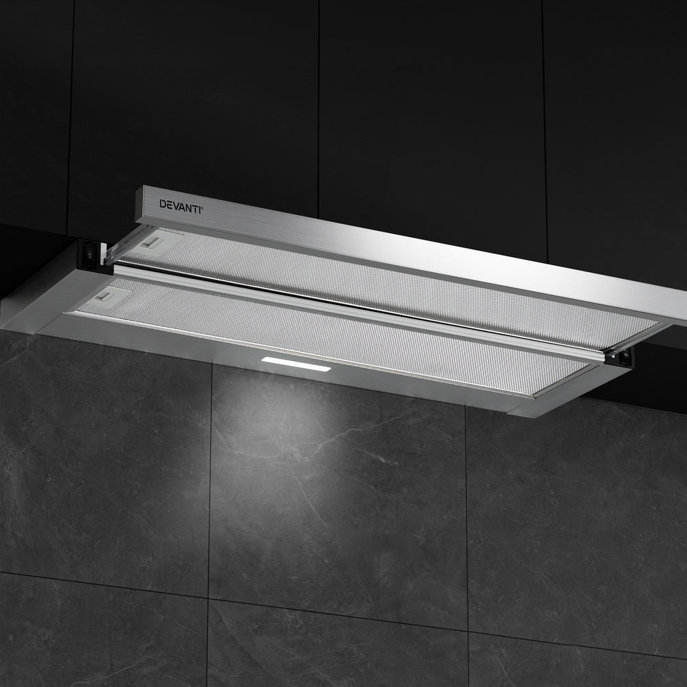 Devanti 90cm Slide-out Range Hood Stainless Steel