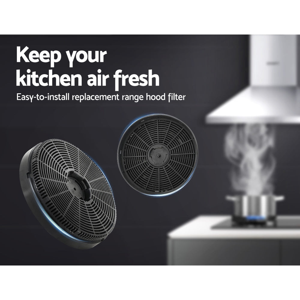 Devanti 16cm Range Hood Carbon Charcoal Filters Black X2