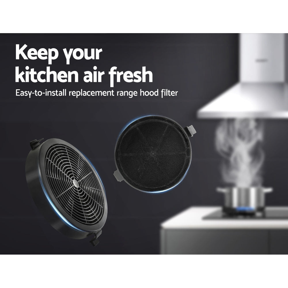 Devanti 11cm Range Hood Carbon Charcoal Filters Replacement Black X2