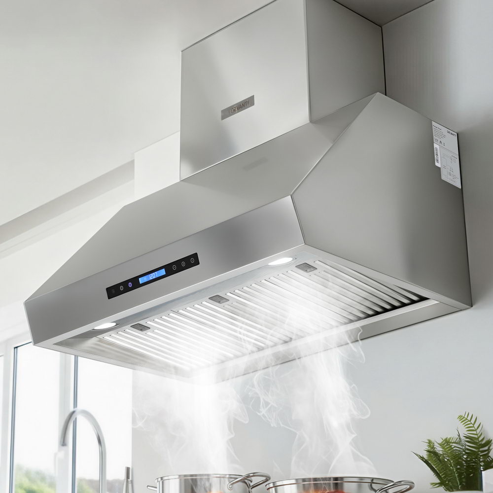 Devanti 900mm Wall Mounted Range Hood 3-Speed Fan