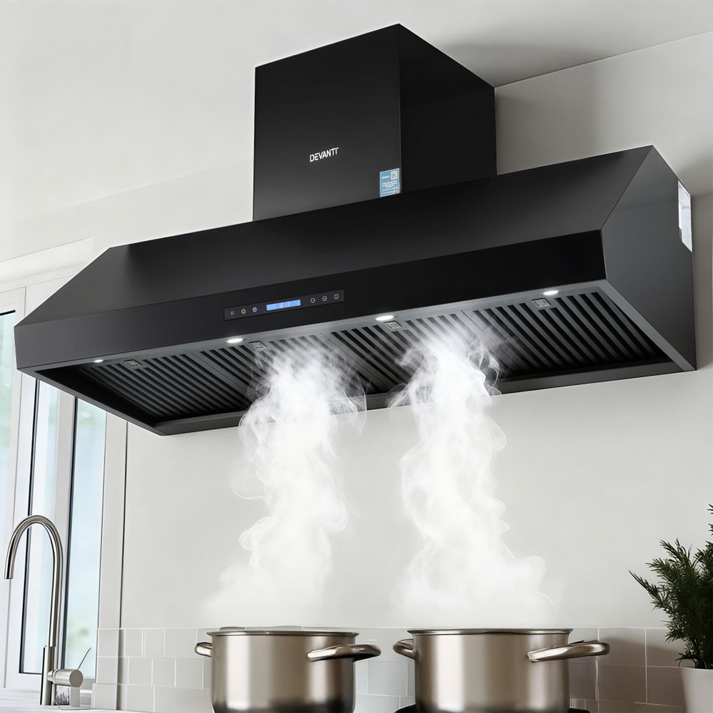 Devanti 1500mm Wall Mounted BBQ Range Hood Black