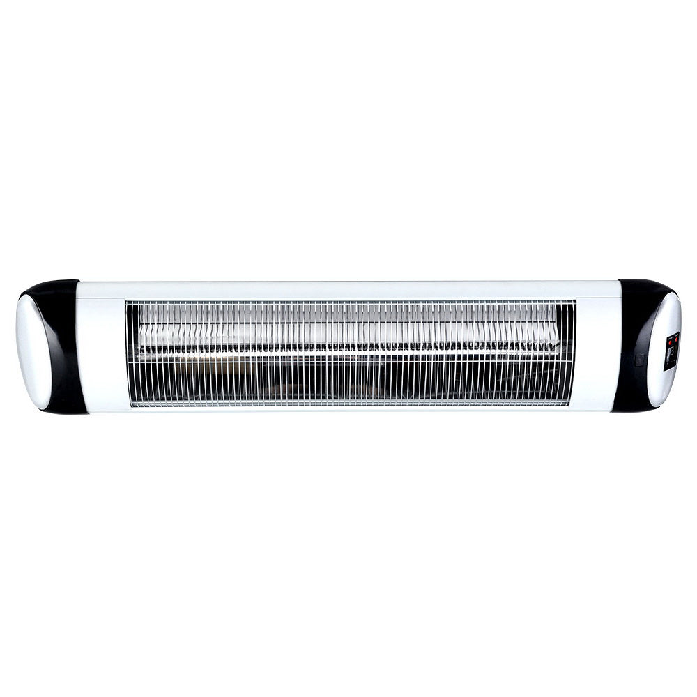 Devanti 1500W Radiant Electric Strip Heater Indoor Outdoor Black Silver