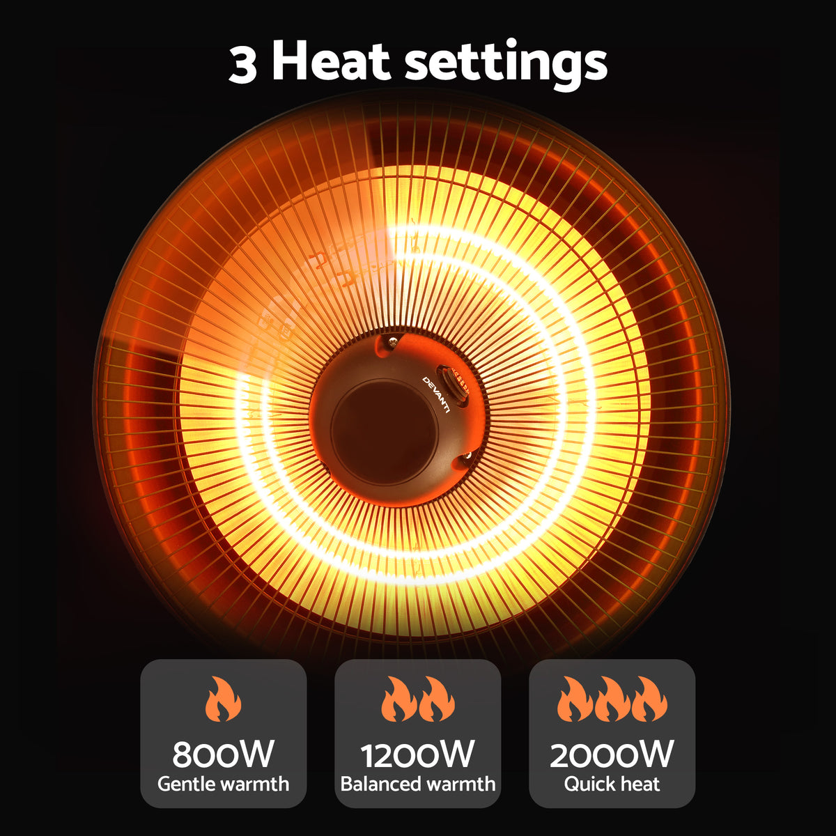 Devanti 2000W Electric Patio Heater Ceiling Mounted Hanging Heaters Remote
