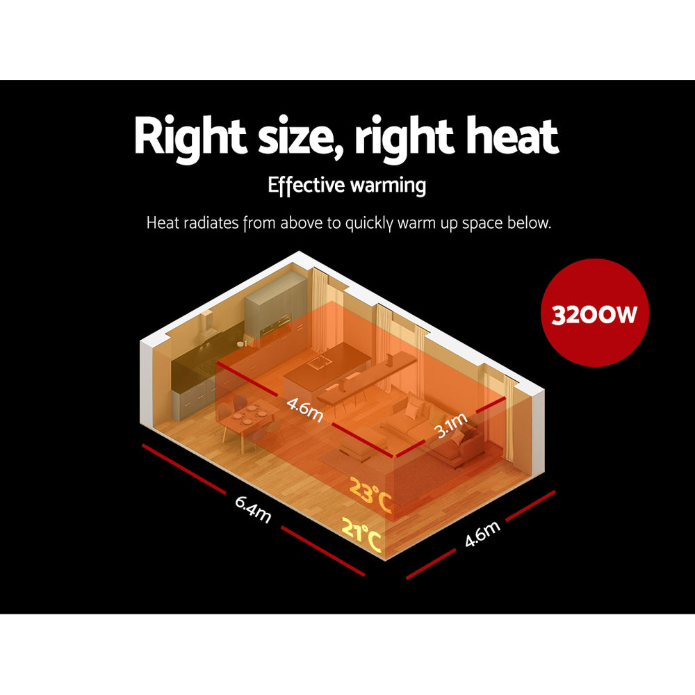 Devanti 3200W Outdoor Radiant Strip Heater Black