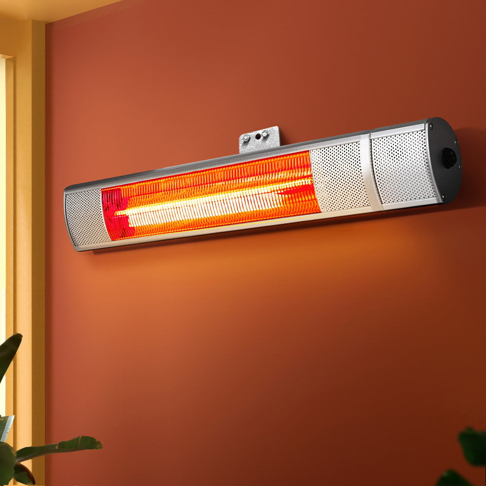 Devanti 2000W Infrared Radiant Heater Indoor Outdoor Silver