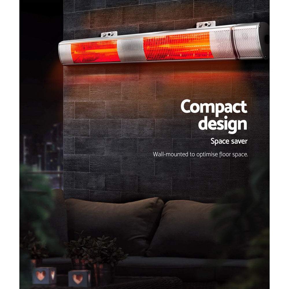 Devanti 3000W Infrared Radiant Heater Indoor/Outdoor Silver