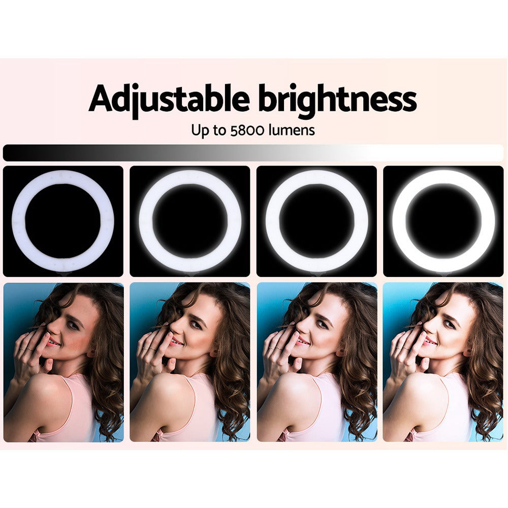 Embellir 19" LED Ring Light Tripod Stand Pink