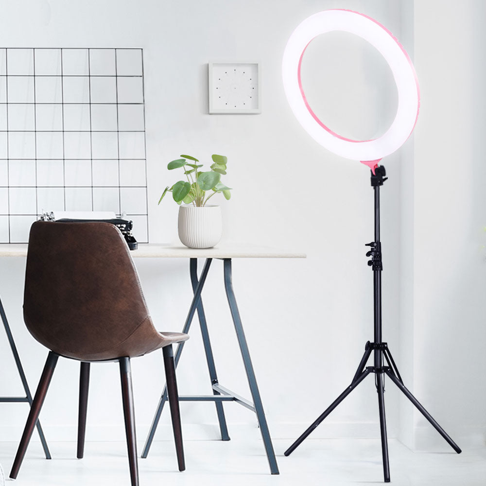 Embellir 19" LED Ring Light Tripod Stand Pink