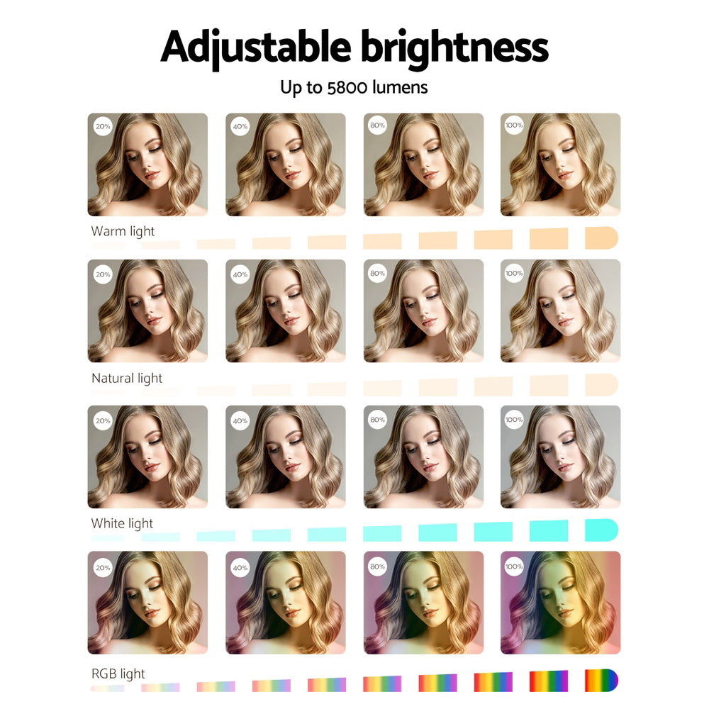 Embellir 10" RGB LED Ring Light Tripod Stand Adjustable Lighting