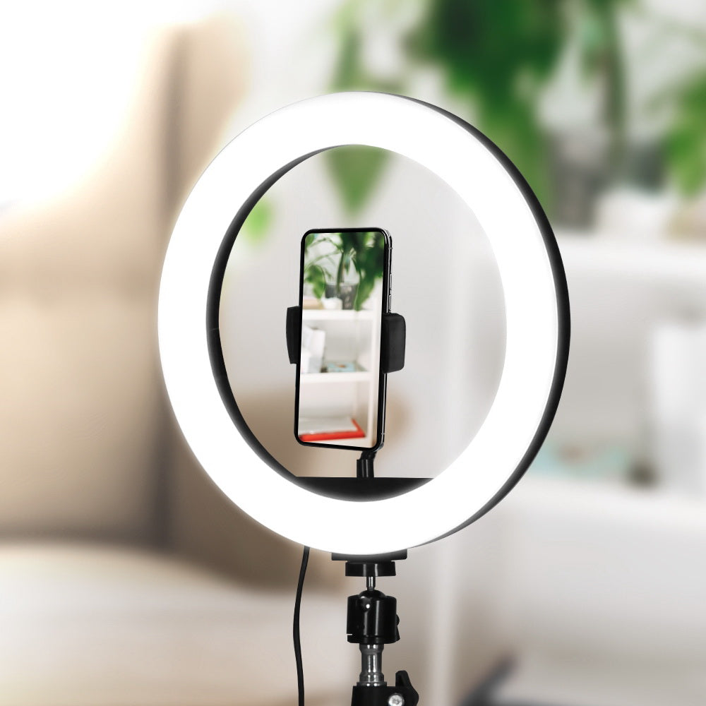 Embellir 10" RGB LED Ring Light Tripod Stand Adjustable Lighting