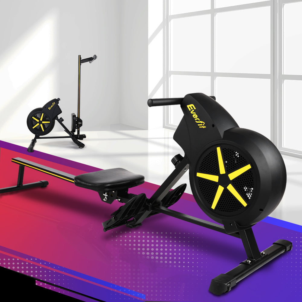 Everfit Air Rower Exercise Machine 8-Level Black