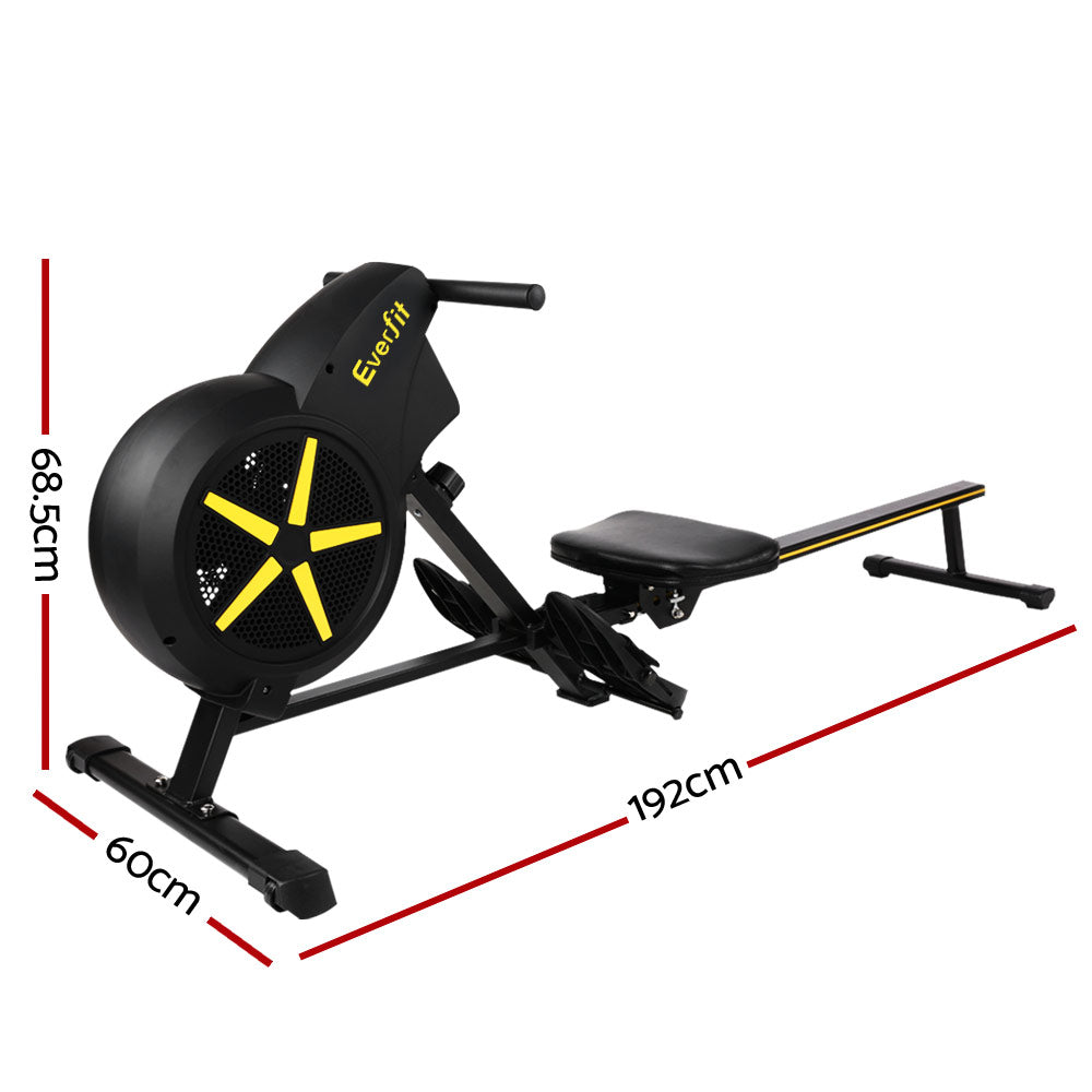 Everfit Air Rower Exercise Machine 8-Level Black