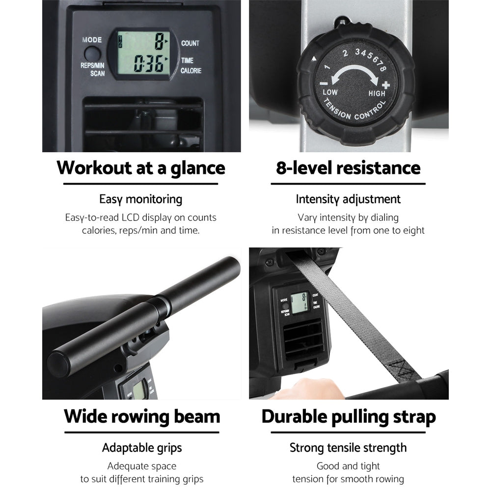 Everfit 8-Level Rowing Machine Air Resistance Steel Frame