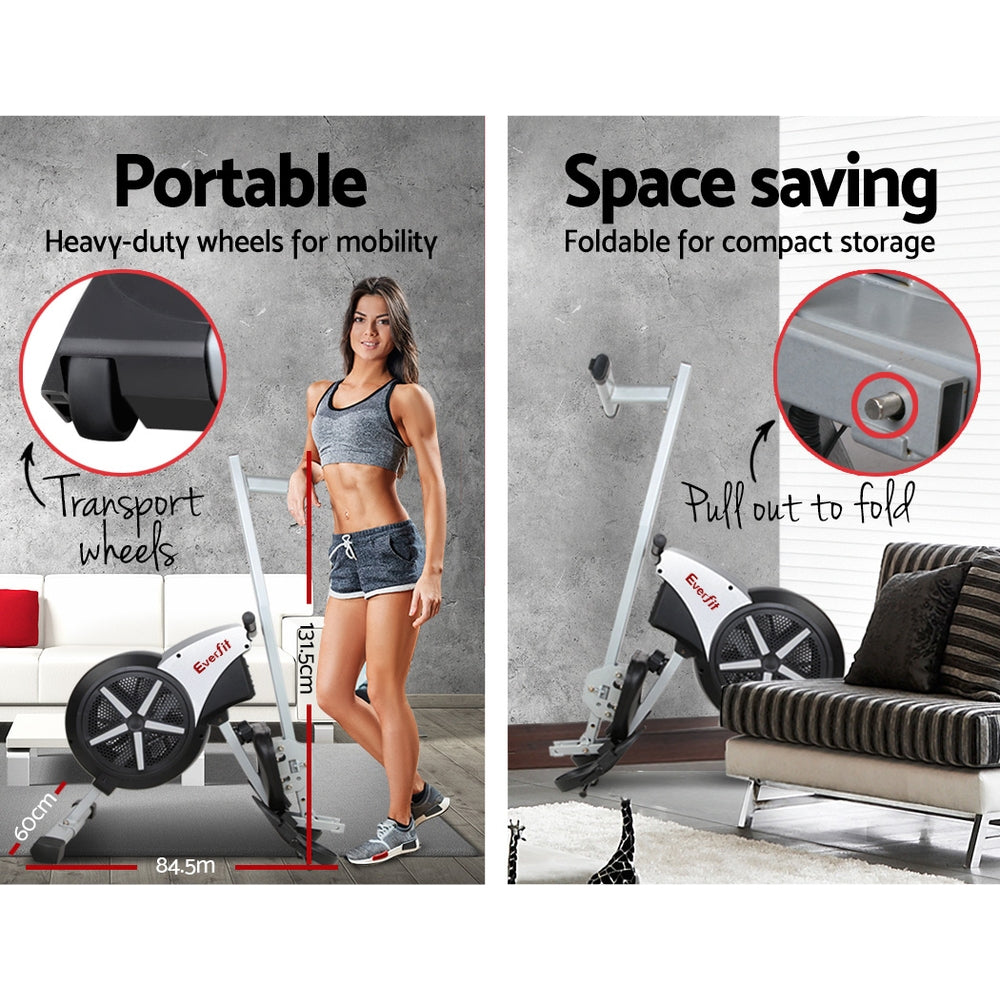 Everfit 8-Level Rowing Machine Air Resistance Steel Frame