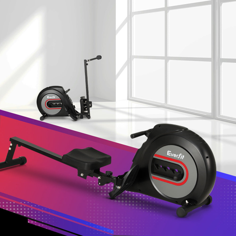 Everfit Black Rowing Machine Elastic Rope Resistance Fitness Rower