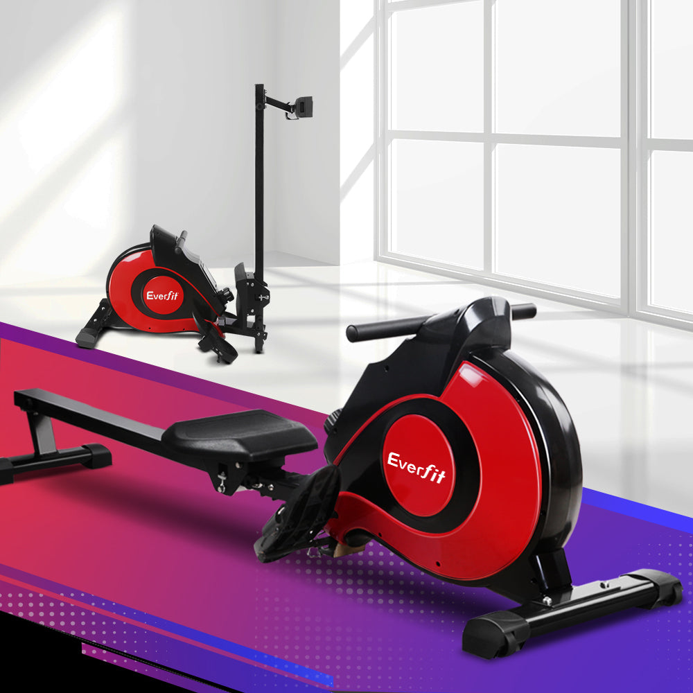Everfit Magnetic Rowing Machine with 10 Levels Resistance Red