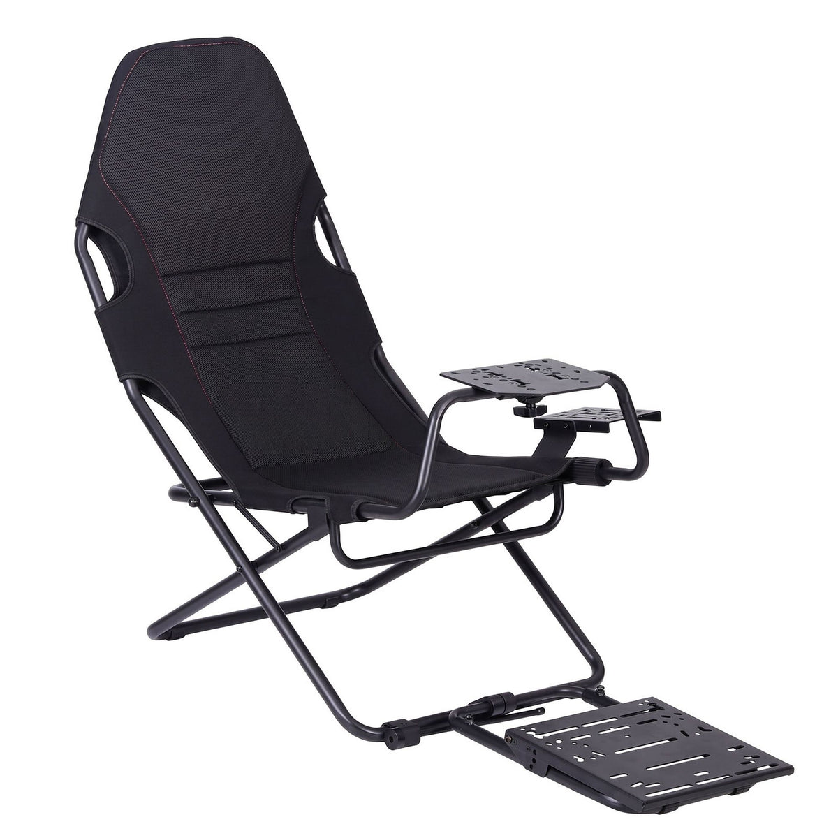 Artiss Steel Foldable Racing Simulator Cockpit Seat Wheel Stand Gear Shifter Mount Black