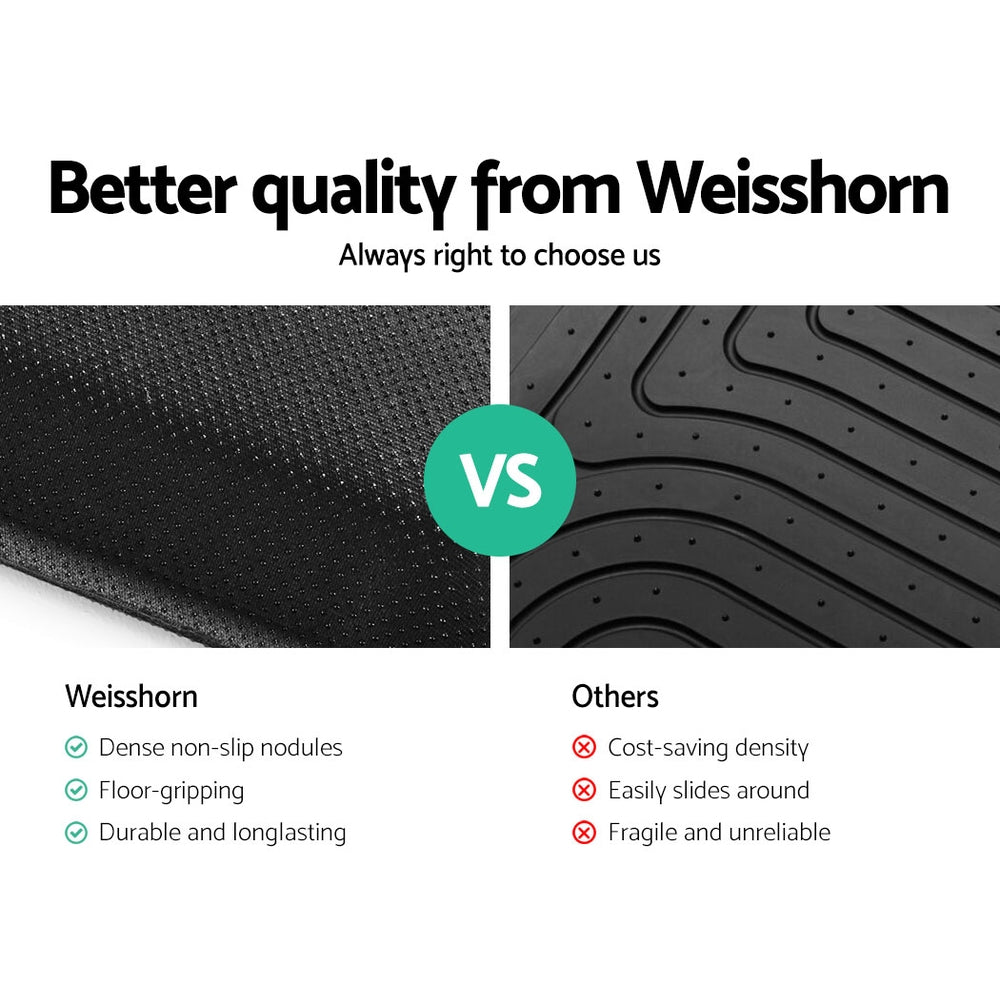 Weisshorn Ford Ranger Dual Cab 3D Rubber Floor Mats Black 2011-2022