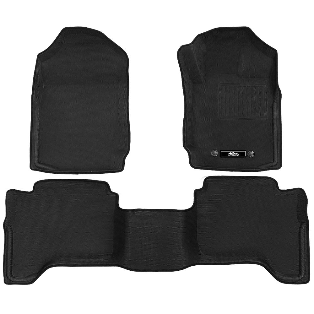 Weisshorn Rubber Car Floor Mats Black for Mazda BT50 Dual Crew Cab