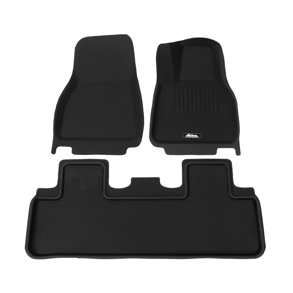 Weisshorn Tesla Model Y Rubber Floor Mats Set RHD 2021-2024 Black
