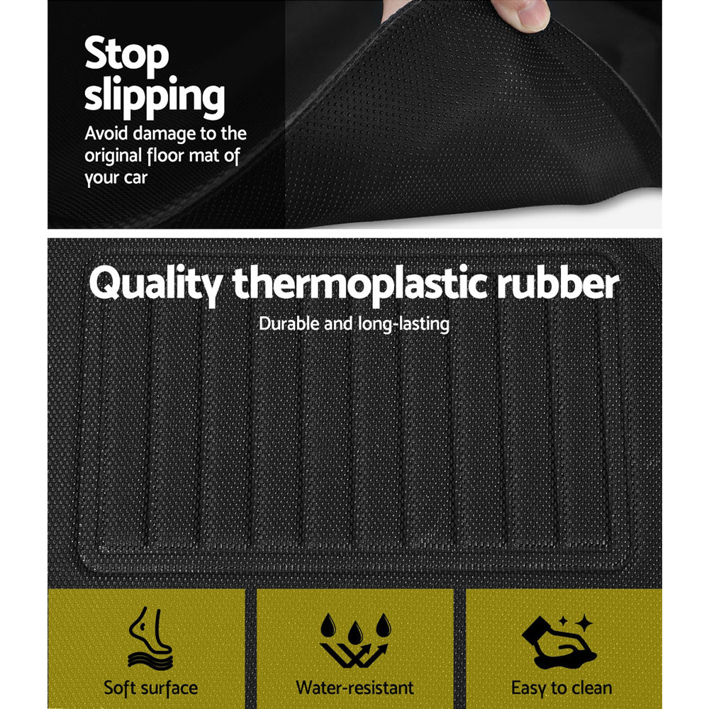 Weisshorn Tesla Model Y Rubber Floor Mats Set RHD 2021-2024 Black