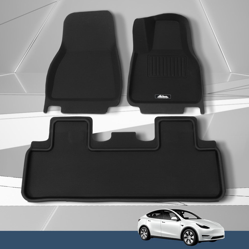 Weisshorn Tesla Model Y Rubber Floor Mats Set RHD 2021-2024 Black