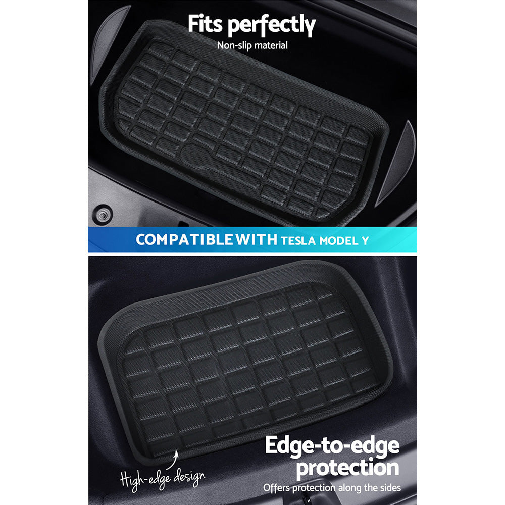 Model Y 2021-2024 Rear Front Cargo Trunk Mat Set Black
